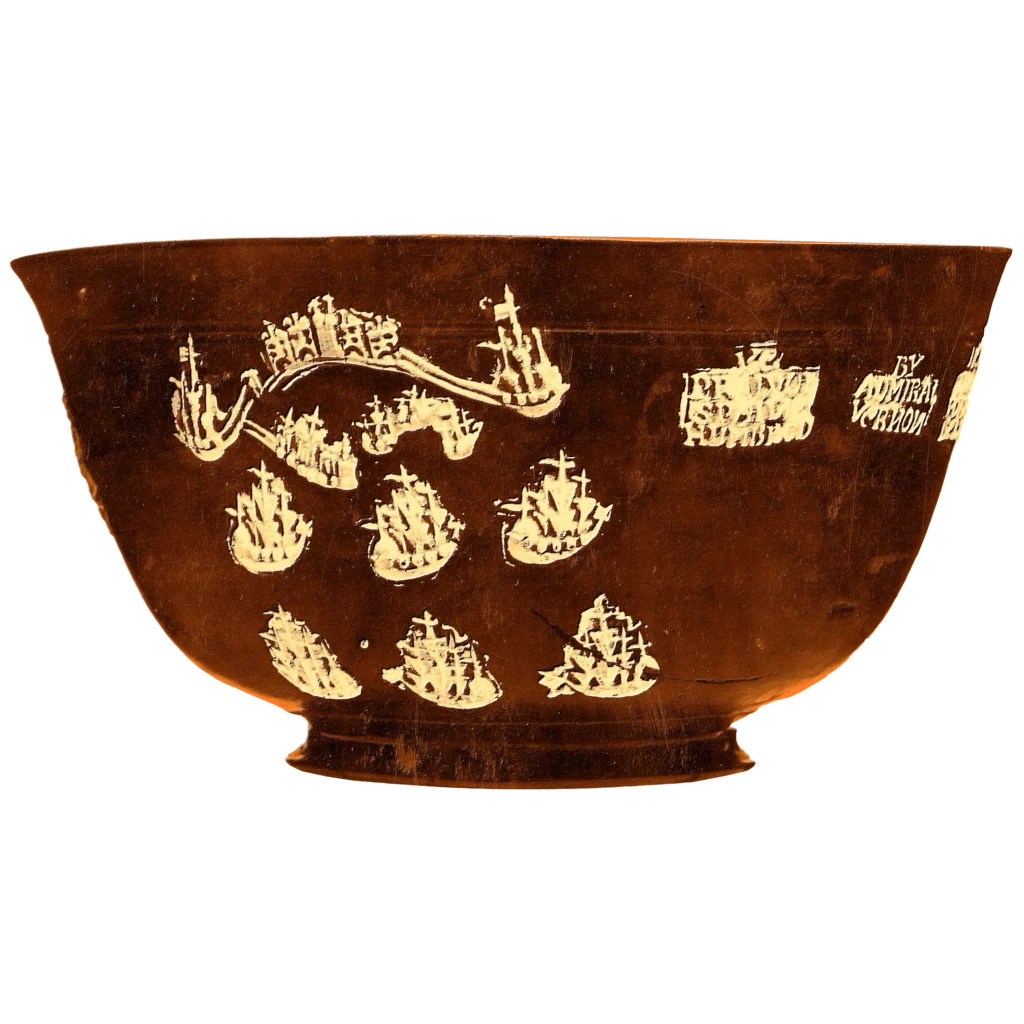 1740 Admiral Vernon earthenware punch bowl